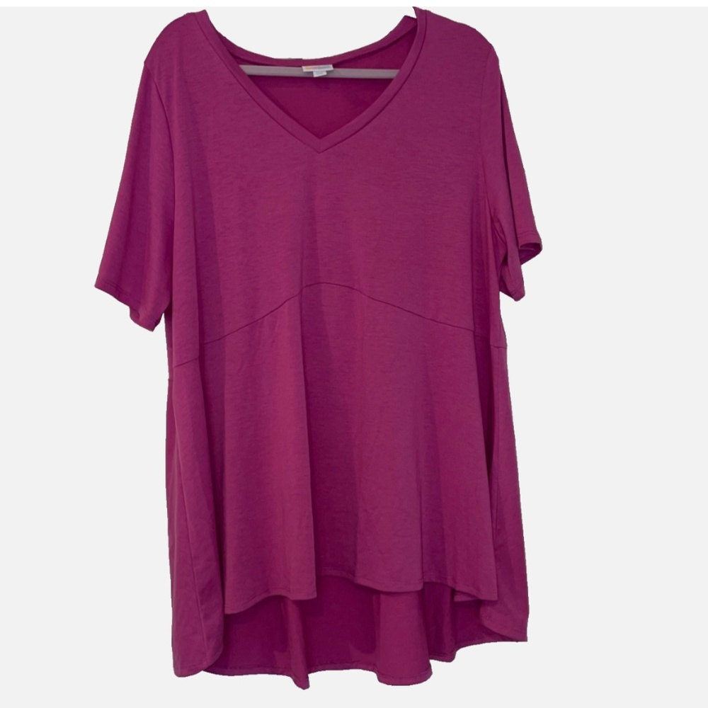 Lularoe Jana Swing Top Size 2XL Berry Empire Waist V Neck NWOT
